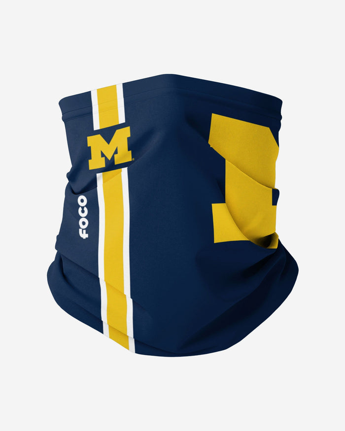 Michigan Wolverines On-Field Sideline Stripe Gaiter Scarf FOCO - FOCO.com