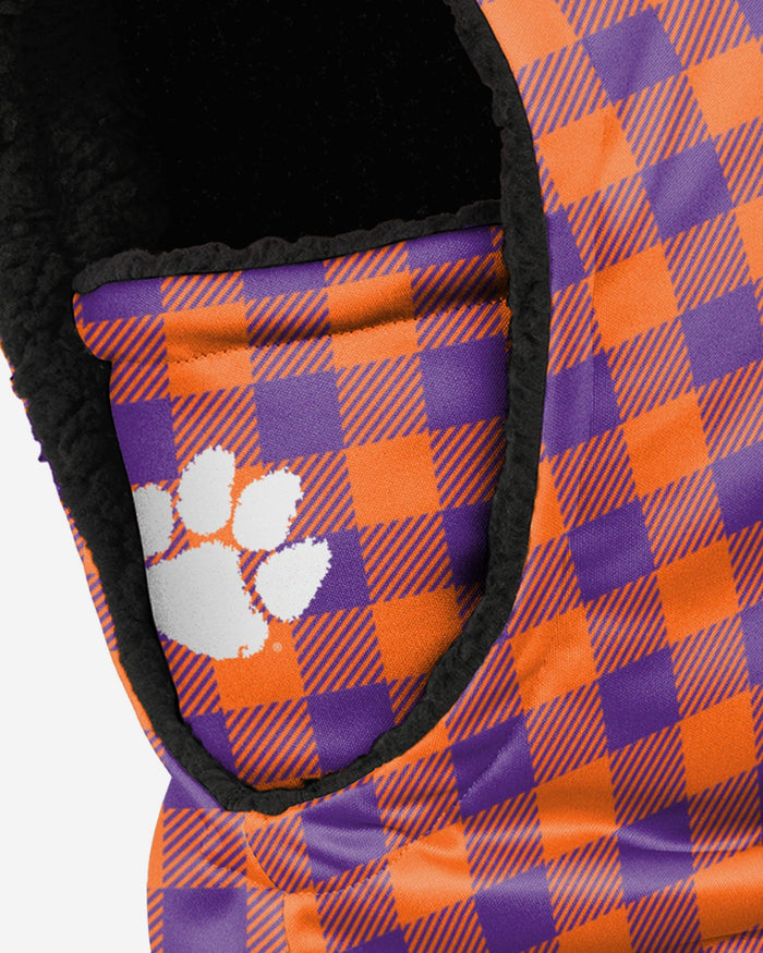 Clemson Tigers Plaid Hooded Gaiter FOCO - FOCO.com