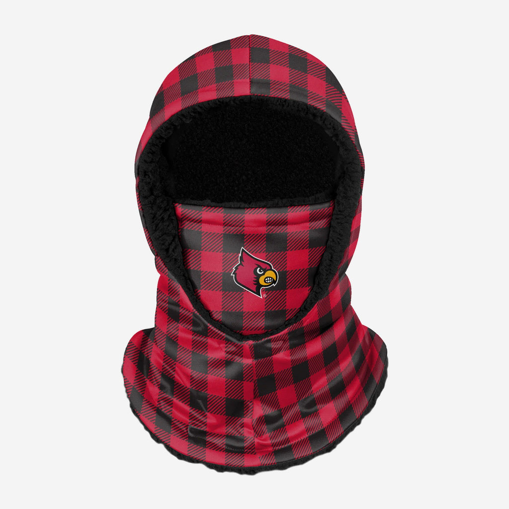 Louisville Cardinals Plaid Hooded Gaiter FOCO - FOCO.com