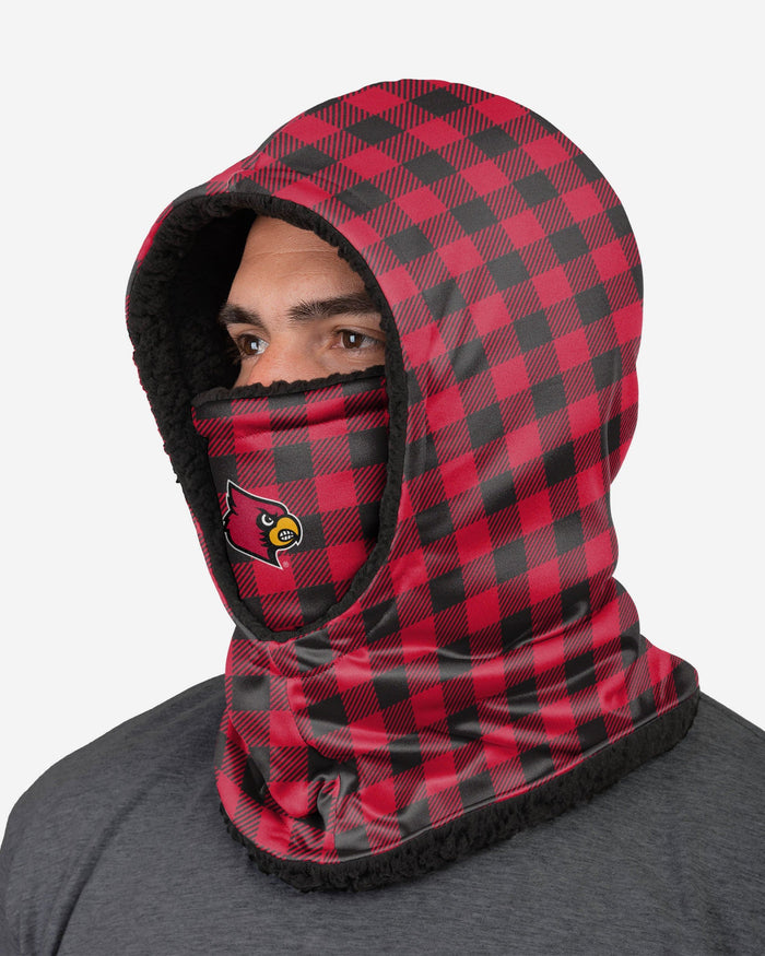 Louisville Cardinals Plaid Hooded Gaiter FOCO - FOCO.com