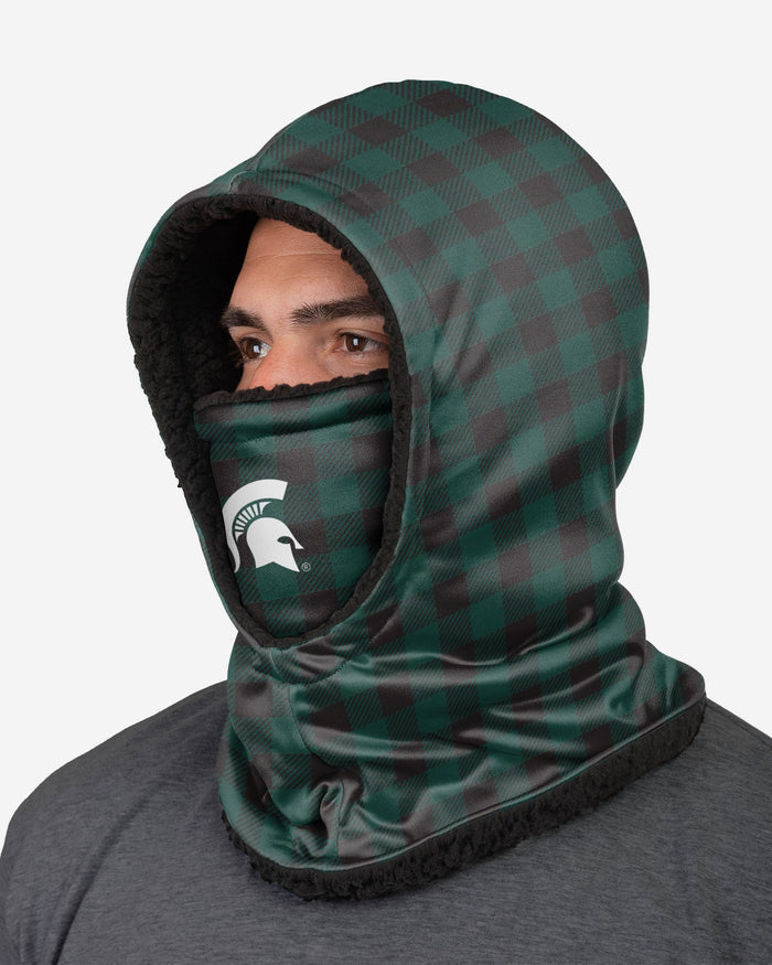 Michigan State Spartans Plaid Hooded Gaiter FOCO - FOCO.com