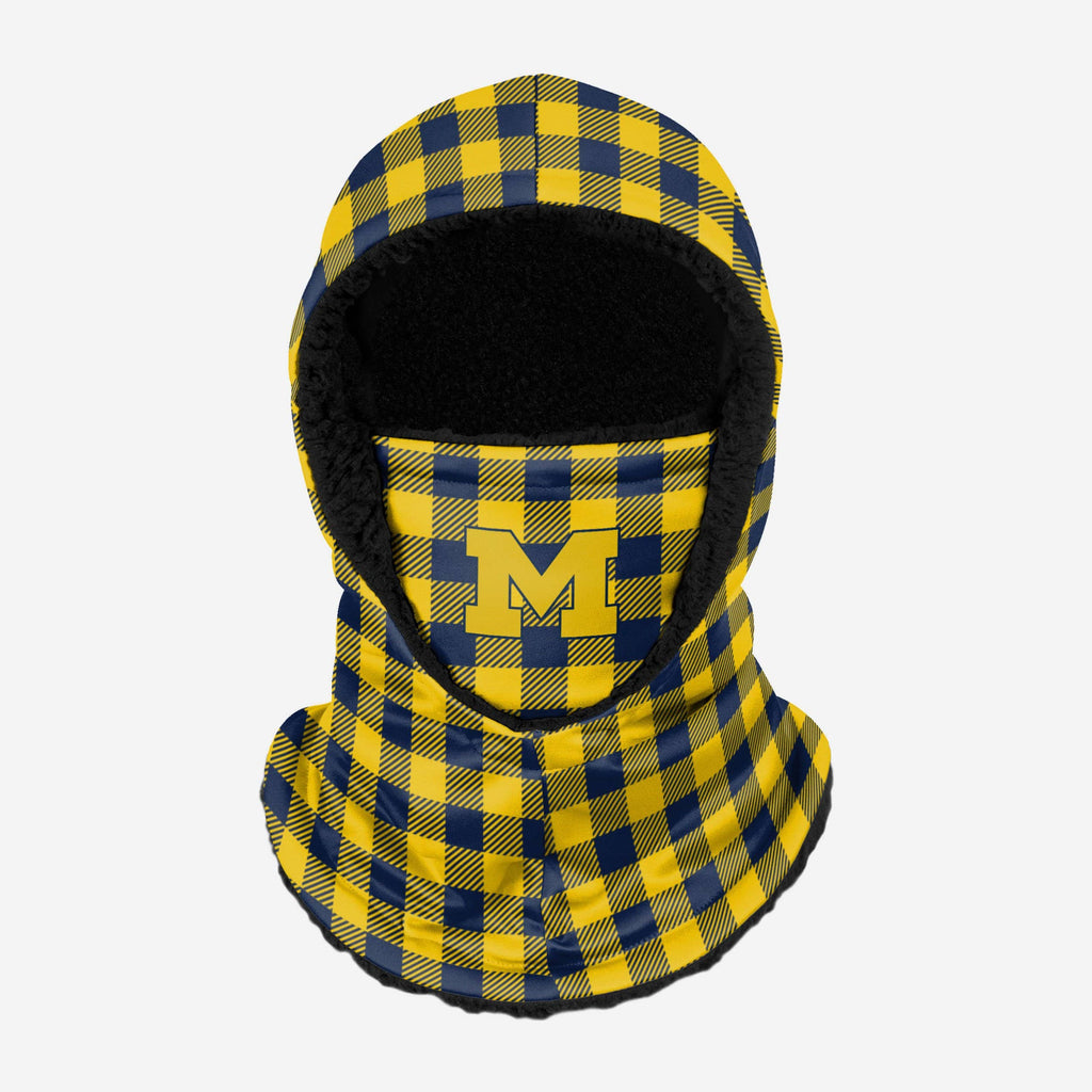 Michigan Wolverines Plaid Hooded Gaiter FOCO - FOCO.com