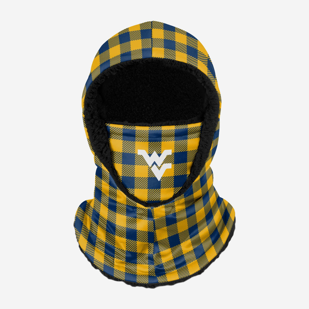 West Virginia Mountaineers Plaid Hooded Gaiter FOCO - FOCO.com