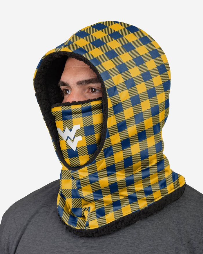 West Virginia Mountaineers Plaid Hooded Gaiter FOCO - FOCO.com