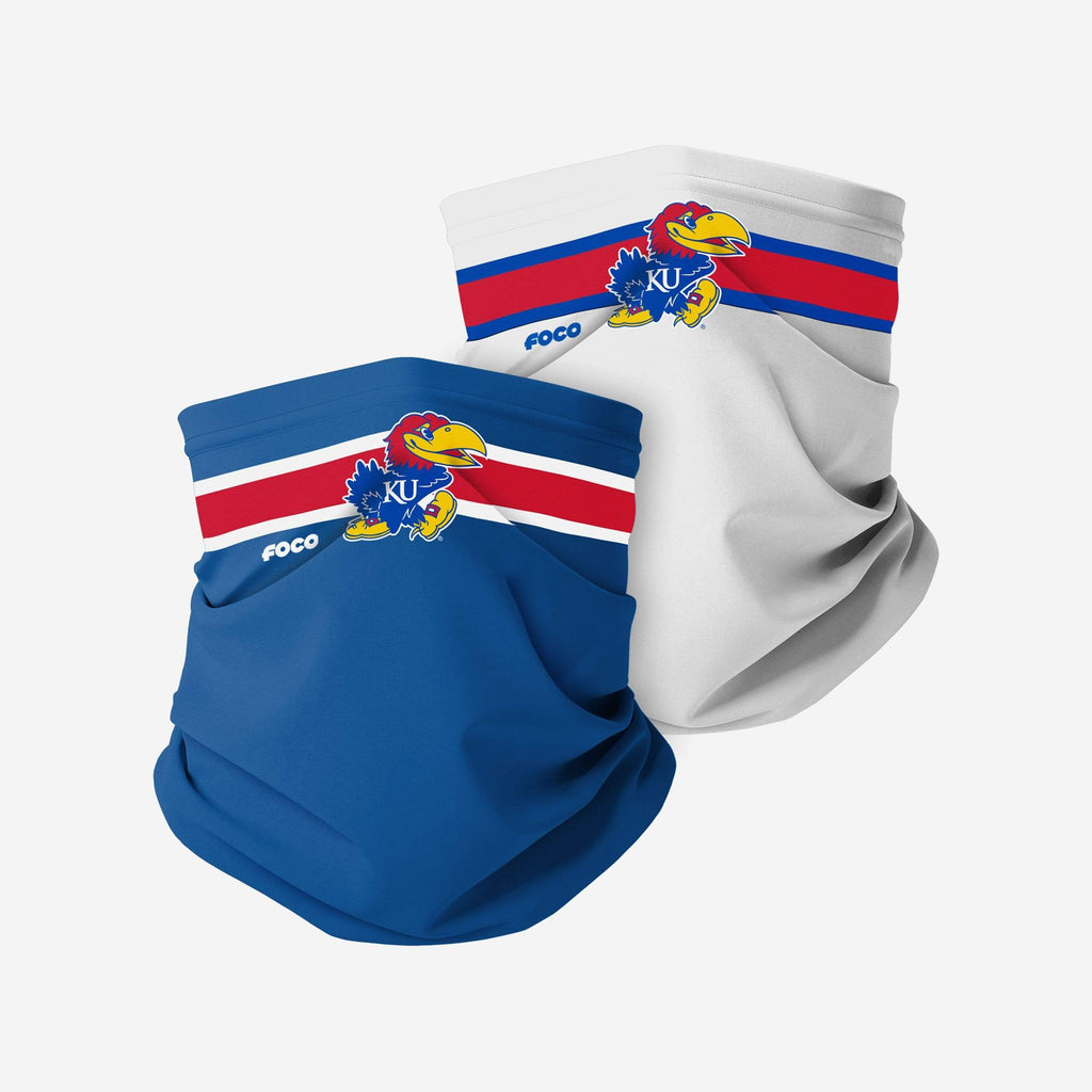 Kansas Jayhawks Stitched 2 Pack Gaiter Scarf FOCO - FOCO.com