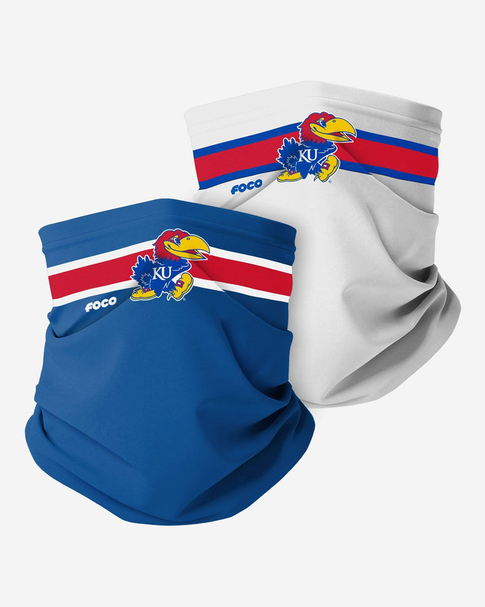 Kansas Jayhawks Stitched 2 Pack Gaiter Scarf FOCO - FOCO.com