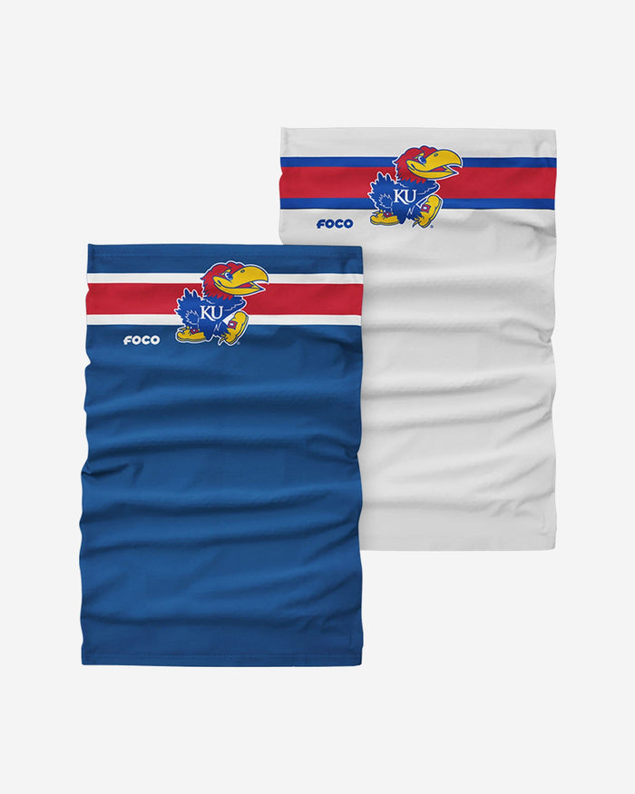 Kansas Jayhawks Stitched 2 Pack Gaiter Scarf FOCO - FOCO.com