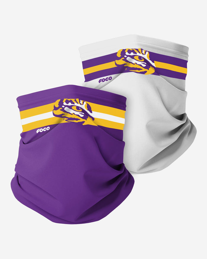 LSU Tigers Stitched 2 Pack Gaiter Scarf FOCO - FOCO.com