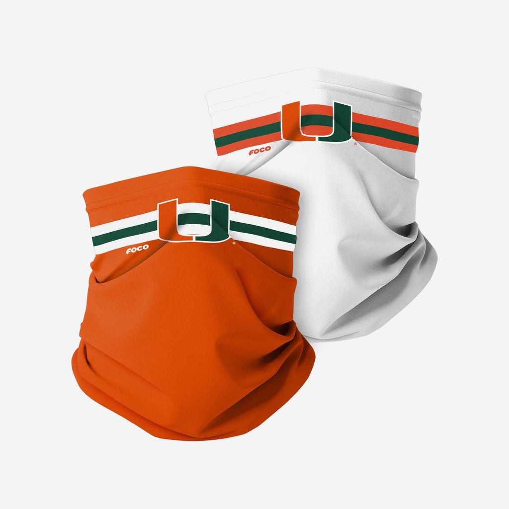 Miami Hurricanes Stitched 2 Pack Gaiter Scarf FOCO - FOCO.com