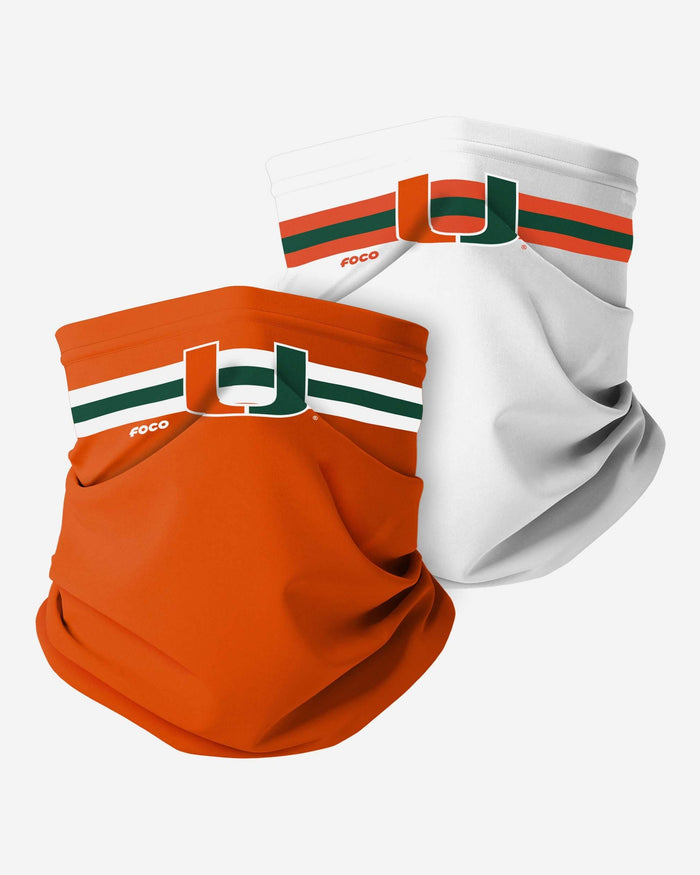 Miami Hurricanes Stitched 2 Pack Gaiter Scarf FOCO - FOCO.com