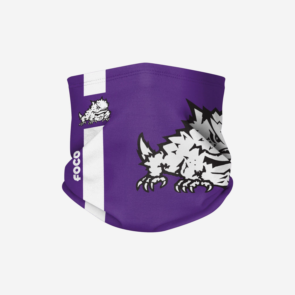 TCU Horned Frogs On-Field Sideline Team Stripe Big Logo Gaiter Scarf FOCO - FOCO.com