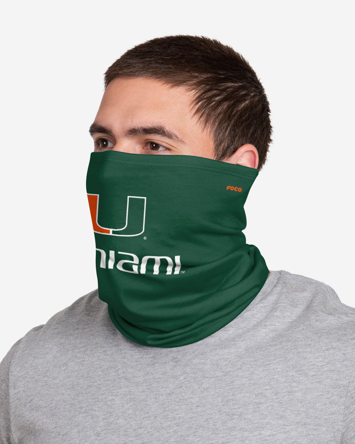 Miami Hurricanes Team Logo Stitched Gaiter Scarf FOCO - FOCO.com