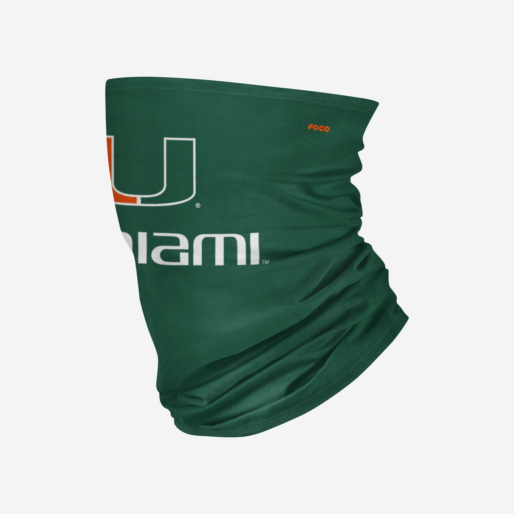 Miami Hurricanes Team Logo Stitched Gaiter Scarf FOCO - FOCO.com
