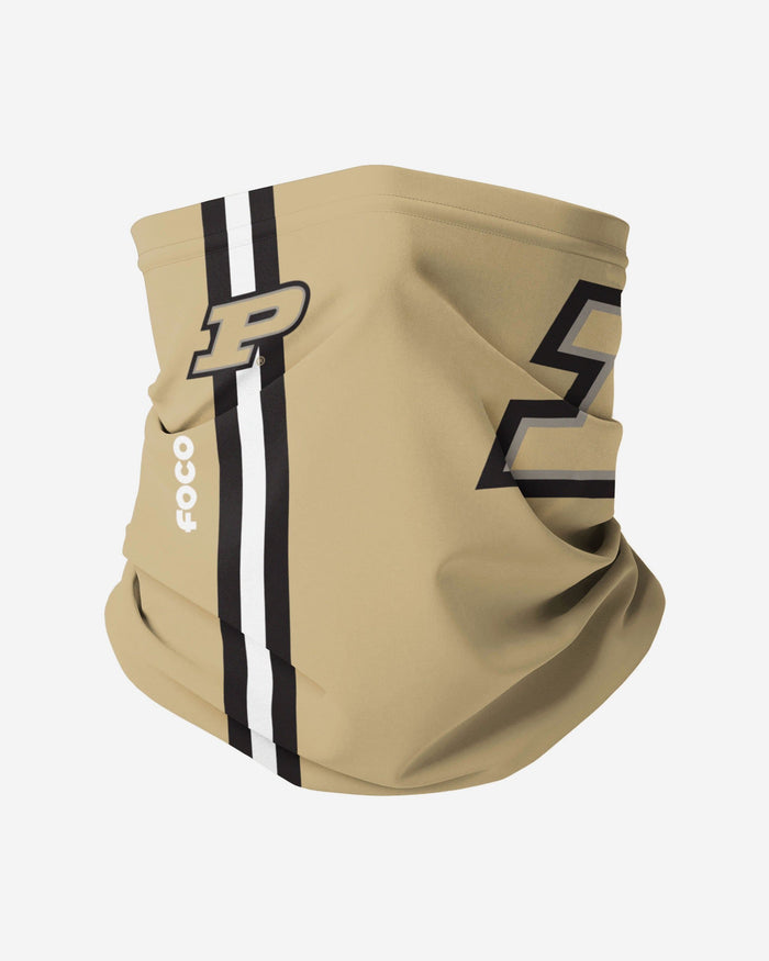 Purdue Boilermakers On-Field Sideline Team Stripe Big Logo Gold Gaiter Scarf FOCO - FOCO.com