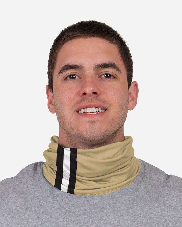 Purdue Boilermakers On-Field Sideline Team Stripe Big Logo Gold Gaiter Scarf FOCO - FOCO.com