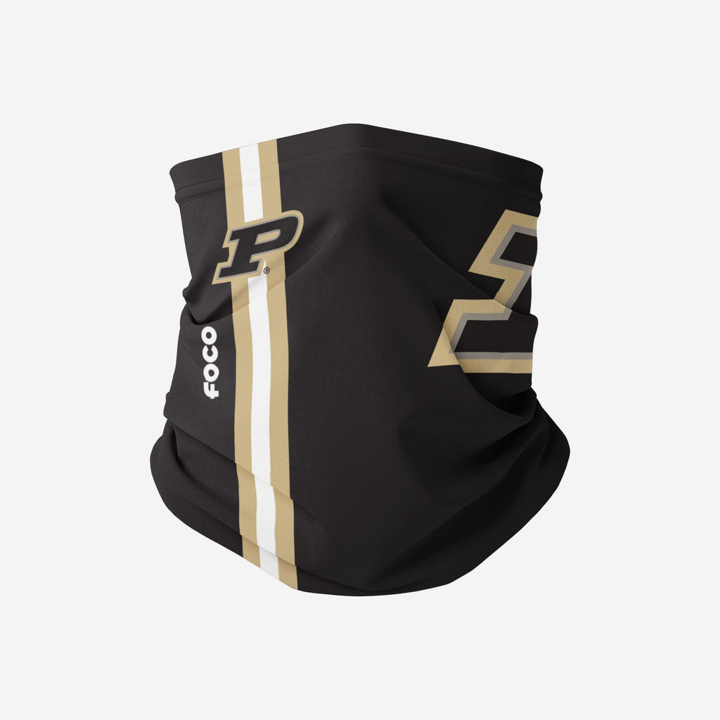 Purdue Boilermakers On-Field Sideline Team Stripe Big Logo Black Gaiter Scarf FOCO - FOCO.com