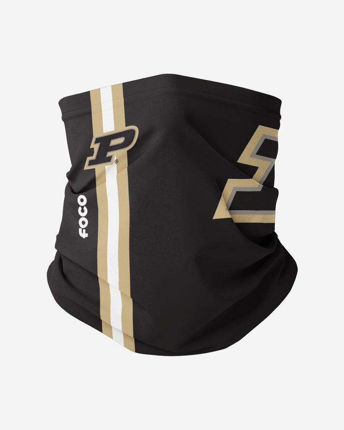 Purdue Boilermakers On-Field Sideline Team Stripe Big Logo Black Gaiter Scarf FOCO - FOCO.com