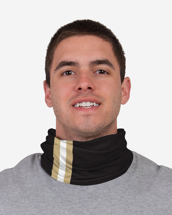 Purdue Boilermakers On-Field Sideline Team Stripe Big Logo Black Gaiter Scarf FOCO - FOCO.com