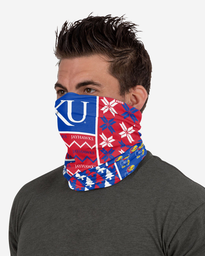 Kansas Jayhawks Busy Block Gaiter Scarf FOCO - FOCO.com