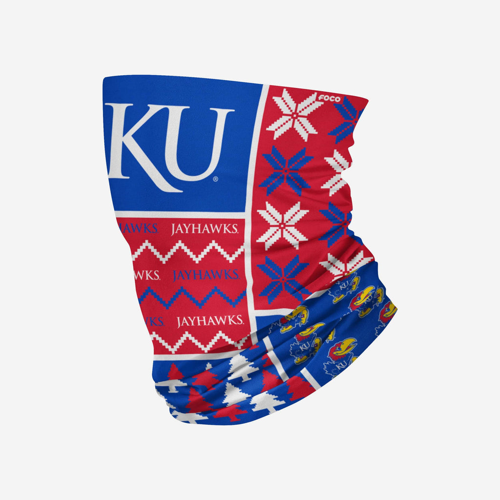 Kansas Jayhawks Busy Block Gaiter Scarf FOCO - FOCO.com