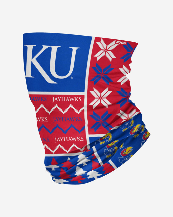 Kansas Jayhawks Busy Block Gaiter Scarf FOCO - FOCO.com