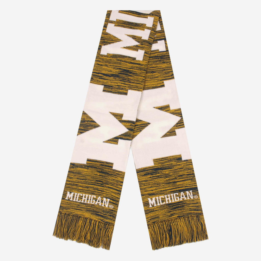 Michigan Wolverines Wordmark Big Logo Colorblend Scarf FOCO - FOCO.com