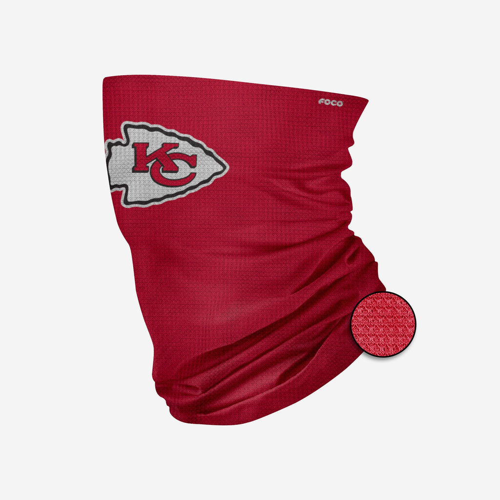 Kansas City Chiefs Big Logo Waffle Gaiter Scarf FOCO - FOCO.com