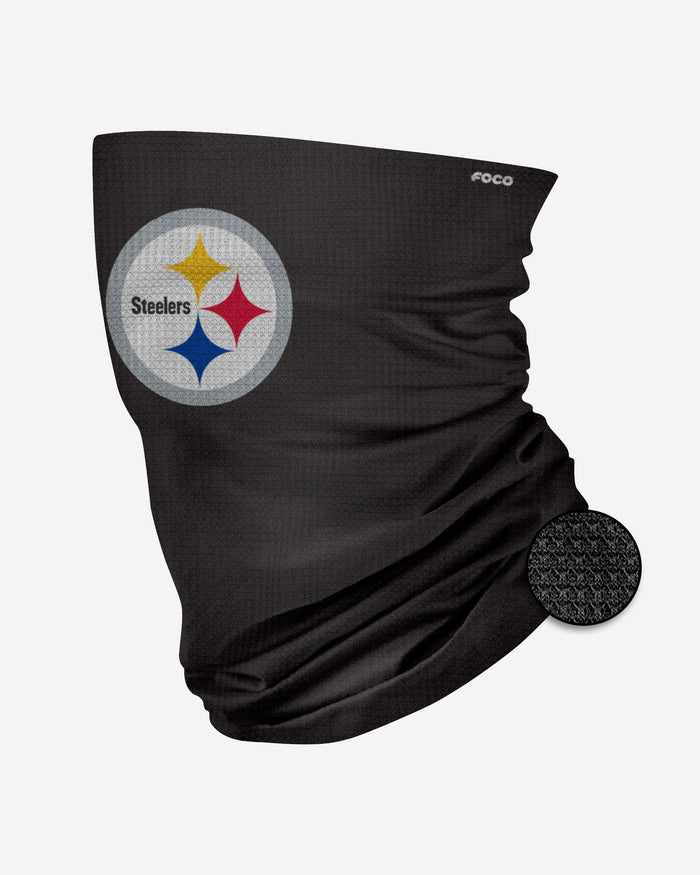 Pittsburgh Steelers Big Logo Waffle Gaiter Scarf FOCO - FOCO.com