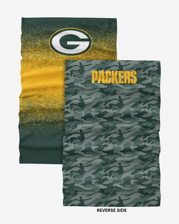 Green Bay Packers Reversible Camo Gradient Gaiter Scarf FOCO - FOCO.com