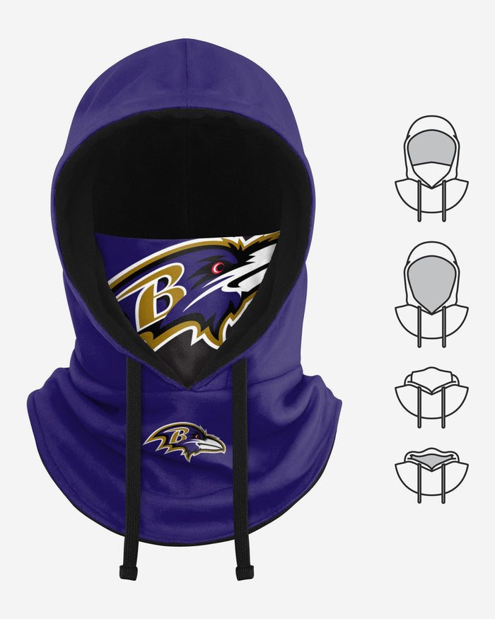 Baltimore Ravens Drawstring Hooded Gaiter FOCO - FOCO.com