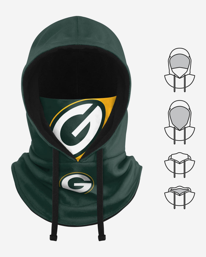 Green Bay Packers Drawstring Hooded Gaiter FOCO - FOCO.com