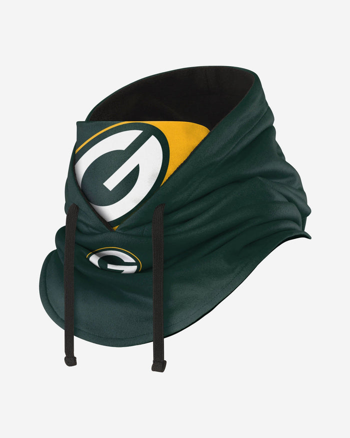 Green Bay Packers Drawstring Hooded Gaiter FOCO - FOCO.com