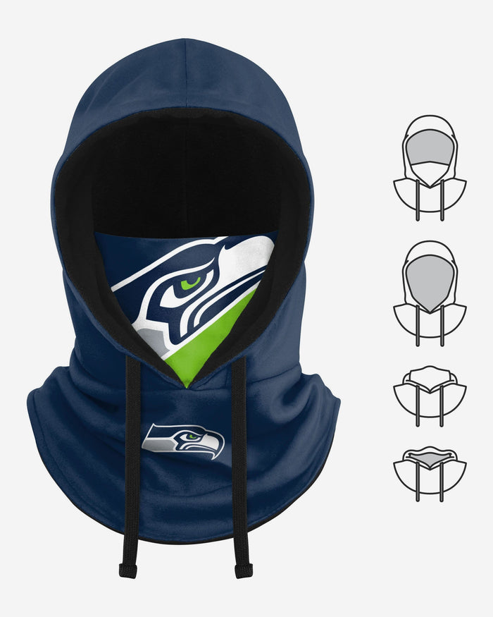 Seattle Seahawks Drawstring Hooded Gaiter FOCO - FOCO.com