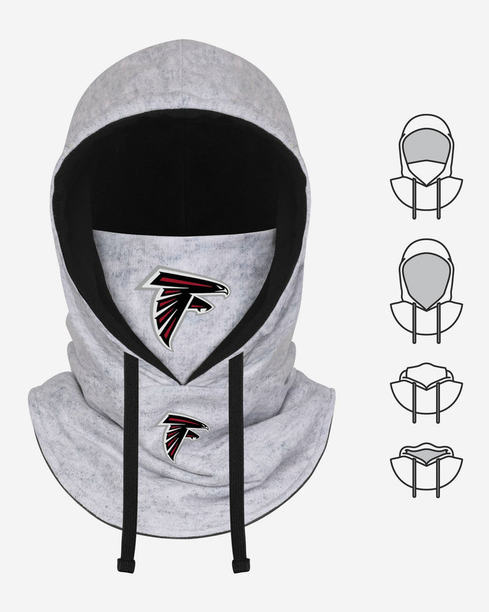 Atlanta Falcons Heather Gray Drawstring Hooded Gaiter Scarf FOCO - FOCO.com