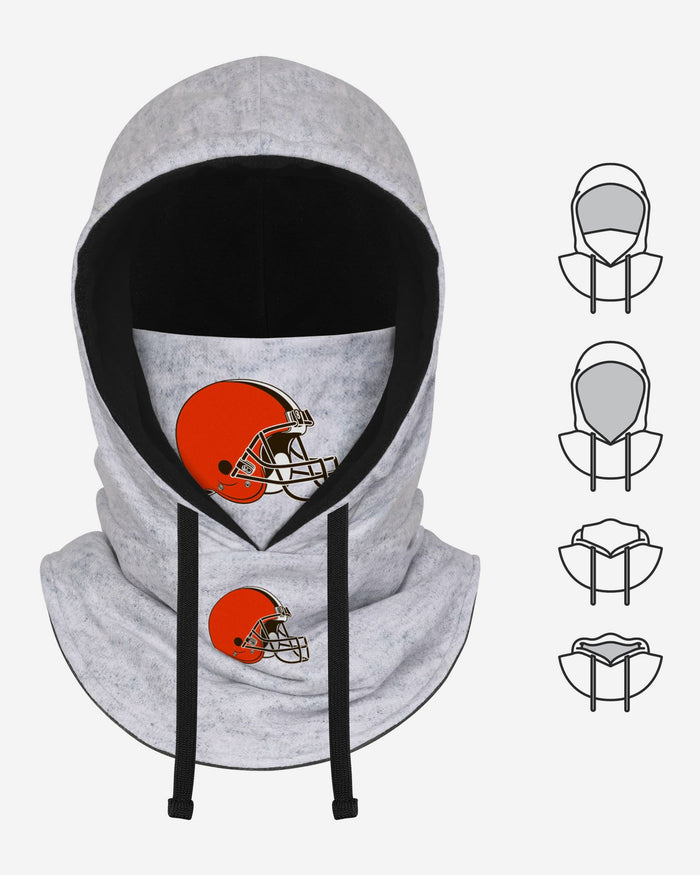 Cleveland Browns Heather Gray Drawstring Hooded Gaiter Scarf FOCO - FOCO.com