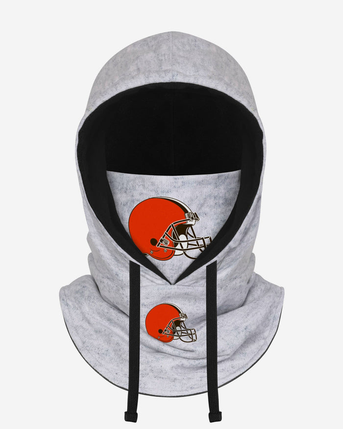 Cleveland Browns Heather Gray Drawstring Hooded Gaiter Scarf FOCO - FOCO.com