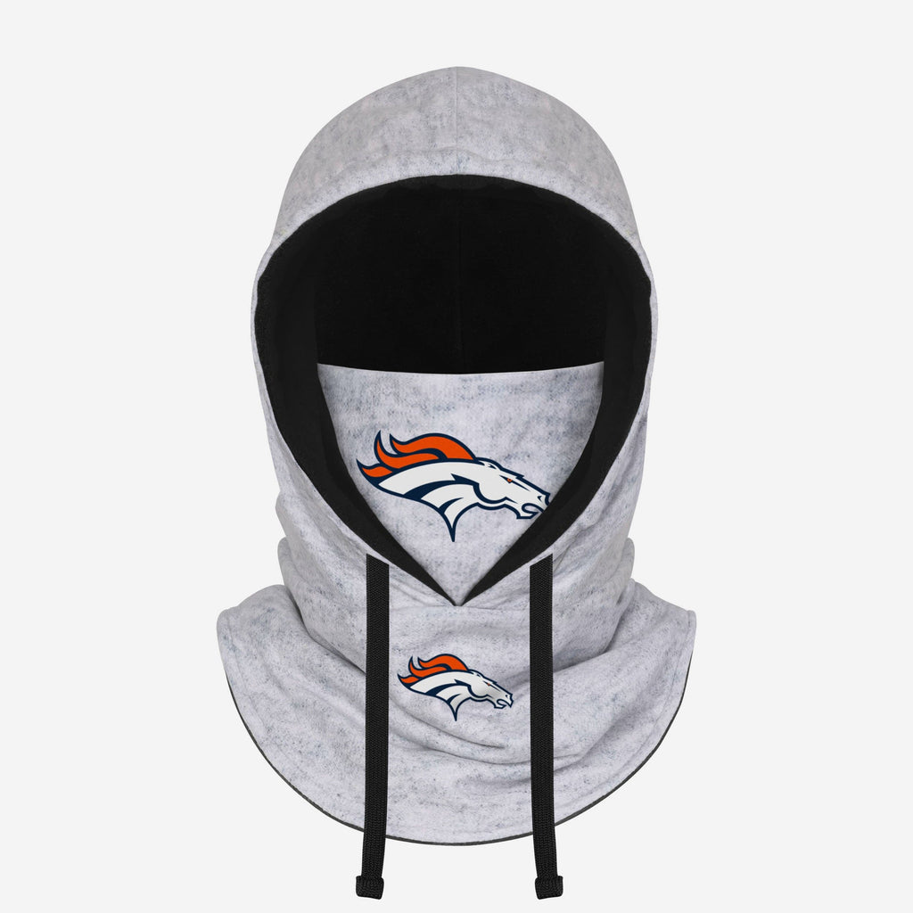 Denver Broncos Heather Gray Drawstring Hooded Gaiter Scarf FOCO - FOCO.com