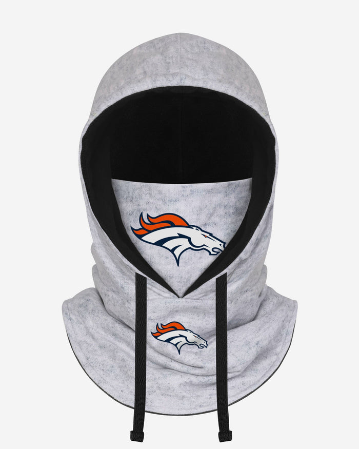 Denver Broncos Heather Gray Drawstring Hooded Gaiter Scarf FOCO - FOCO.com