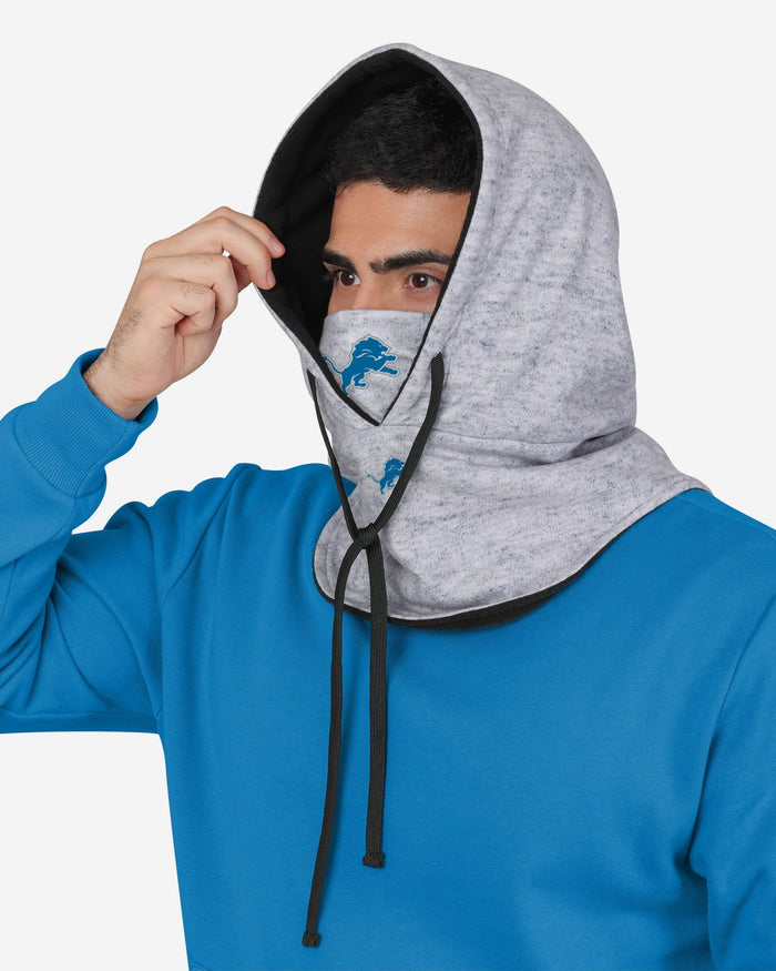Detroit Lions Heather Gray Drawstring Hooded Gaiter Scarf FOCO - FOCO.com