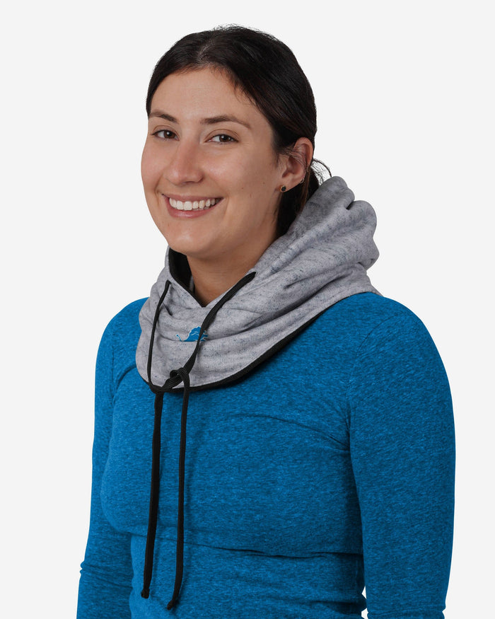 Detroit Lions Heather Gray Drawstring Hooded Gaiter Scarf FOCO - FOCO.com