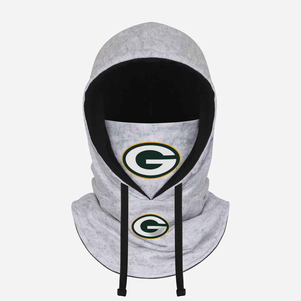 Green Bay Packers Heather Gray Drawstring Hooded Gaiter Scarf FOCO - FOCO.com