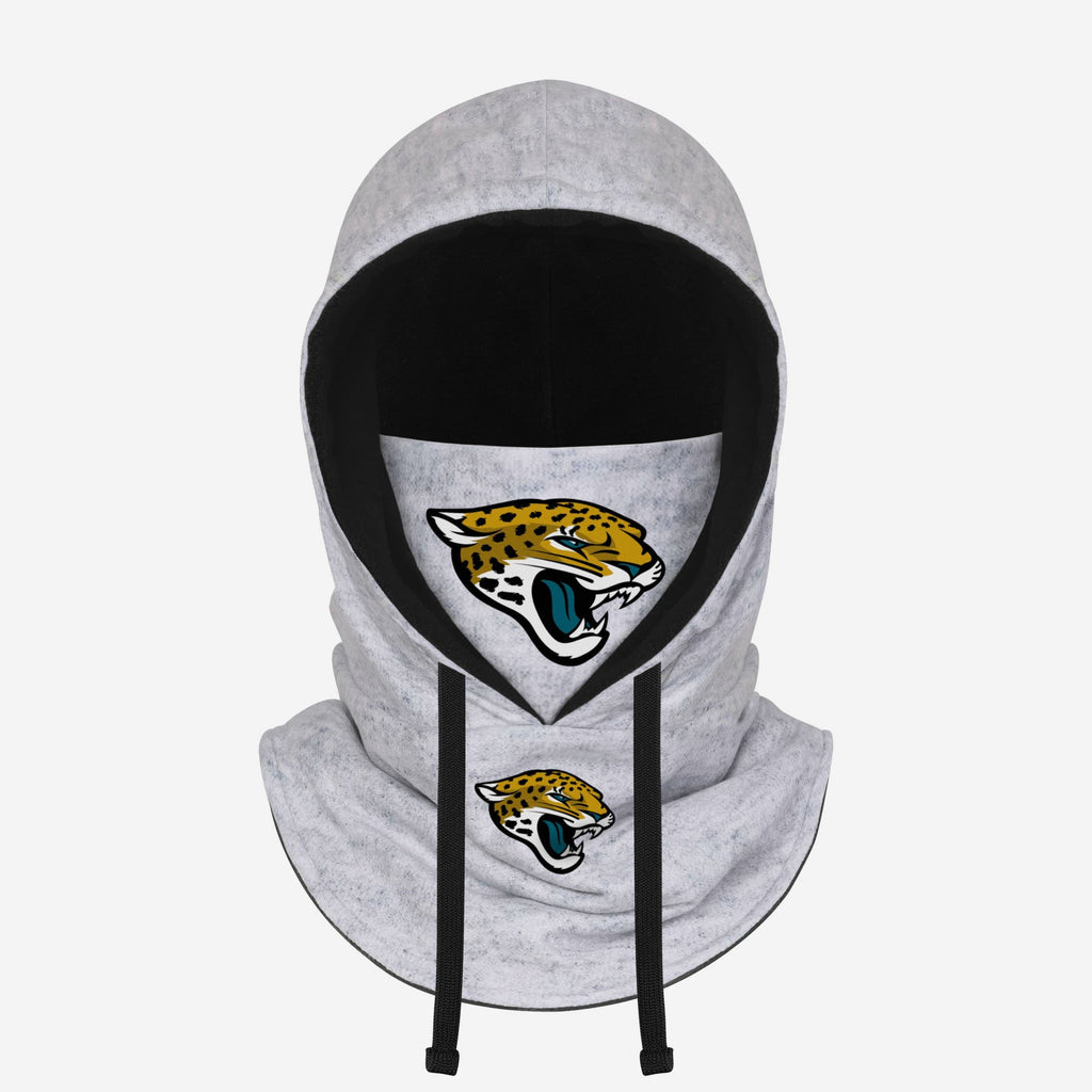 Jacksonville Jaguars Heather Gray Drawstring Hooded Gaiter Scarf FOCO - FOCO.com