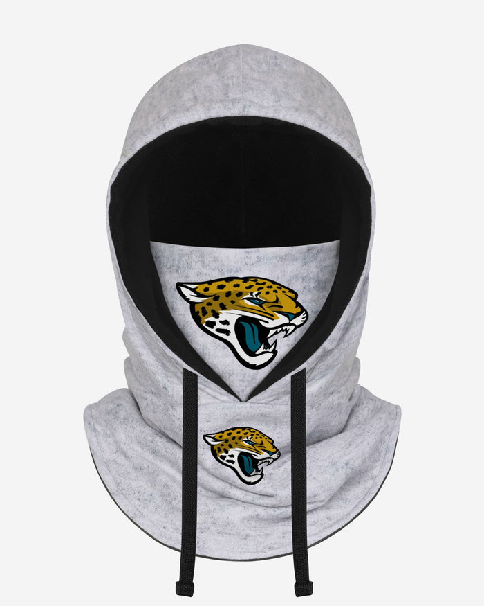 Jacksonville Jaguars Heather Gray Drawstring Hooded Gaiter Scarf FOCO - FOCO.com