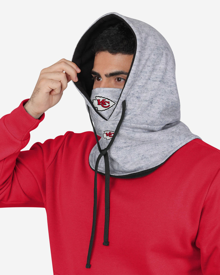 Kansas City Chiefs Heather Gray Drawstring Hooded Gaiter Scarf FOCO - FOCO.com