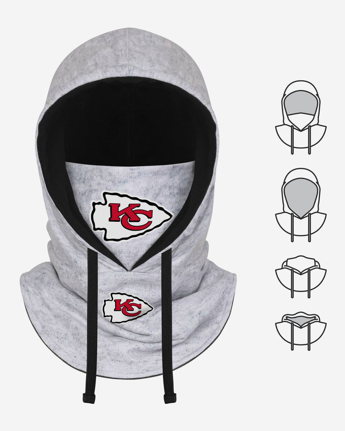 Kansas City Chiefs Heather Gray Drawstring Hooded Gaiter Scarf FOCO - FOCO.com