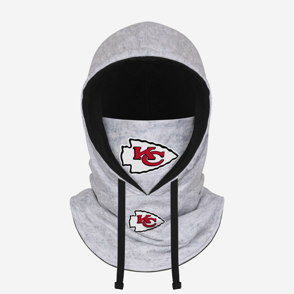 Kansas City Chiefs Heather Gray Drawstring Hooded Gaiter Scarf FOCO - FOCO.com