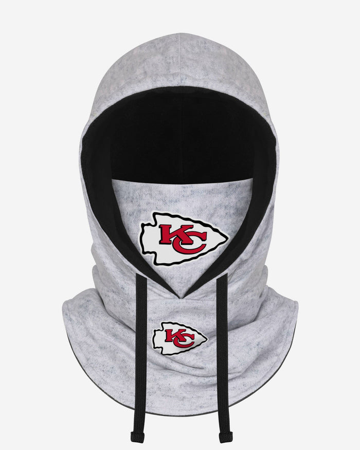 Kansas City Chiefs Heather Gray Drawstring Hooded Gaiter Scarf FOCO - FOCO.com