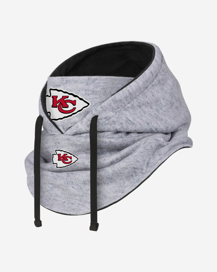 Kansas City Chiefs Heather Gray Drawstring Hooded Gaiter Scarf FOCO - FOCO.com