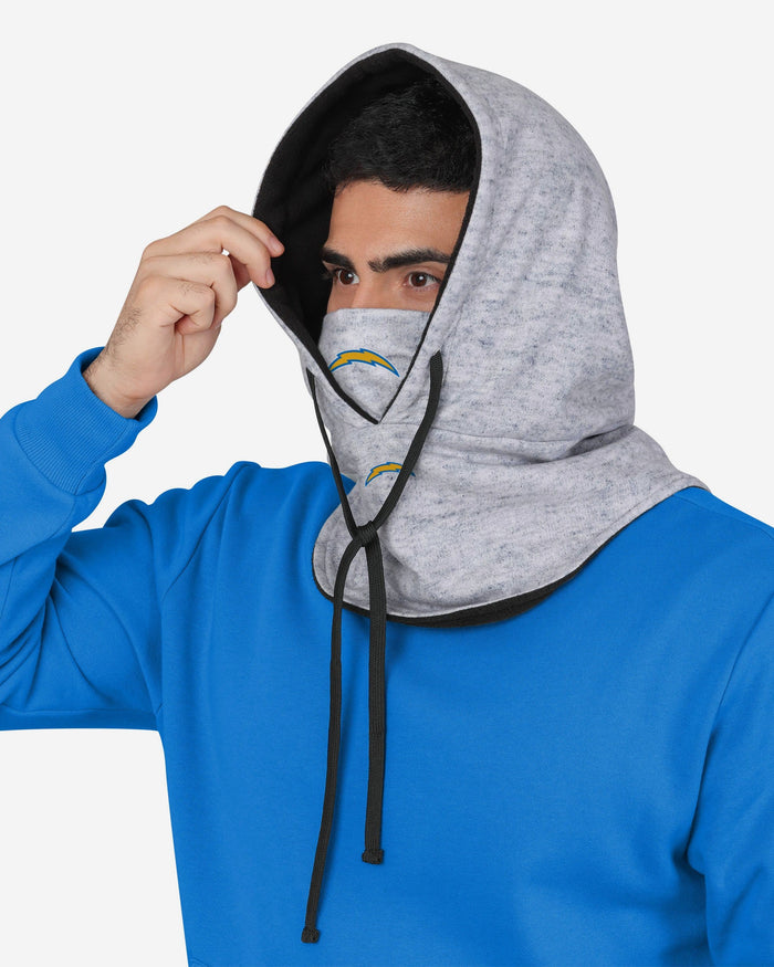 Los Angeles Chargers Heather Gray Drawstring Hooded Gaiter Scarf FOCO - FOCO.com