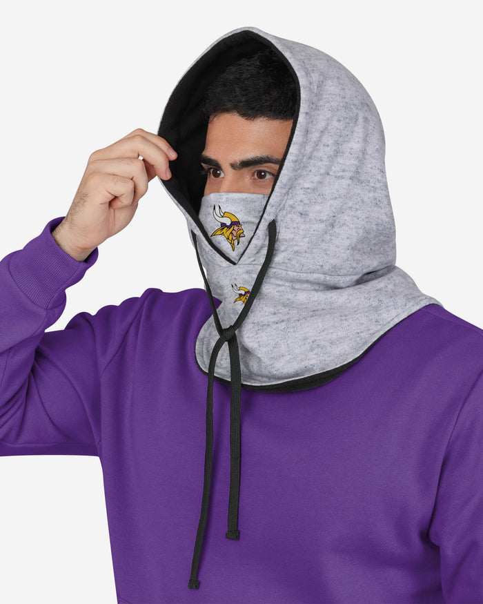 Minnesota Vikings Heather Gray Drawstring Hooded Gaiter Scarf FOCO - FOCO.com